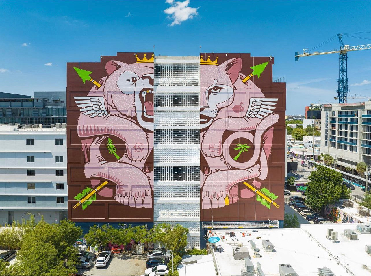 Hand-painted New Balance mural in Miami by Hoist Media